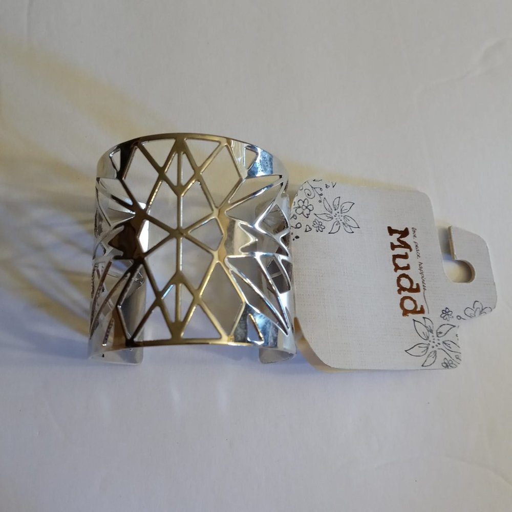 Mudd Silver Cuff Bracelet New